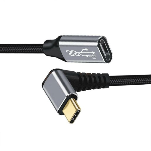 USB type C 延長ケーブル L字 タイプc延長コード PD 100W/5A急速充電 USB3.1 Gen2(10Gbps)高速データ転送 4K/60HZビデオ伝送 USB-C 延長 ナイロン編みMacBook、Pad、Surface、Switch USB type C 延長ケーブル L字 タイプc延長コード PD 100W/5A急速充電 USB3.1 Gen2(10Gbps)高速データ転送 4K/60HZビデオ伝送 USB-C 延長 ナイロン編みMacBook、Pad、Surface、Switch