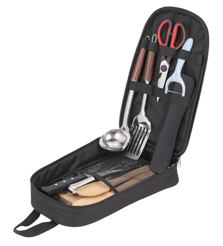 武田コーポレーション 【調理器具・アウトドア・セット】 ブラック 21.5×36×7cm アウトドアキッチンツールセット ADKC-14ST