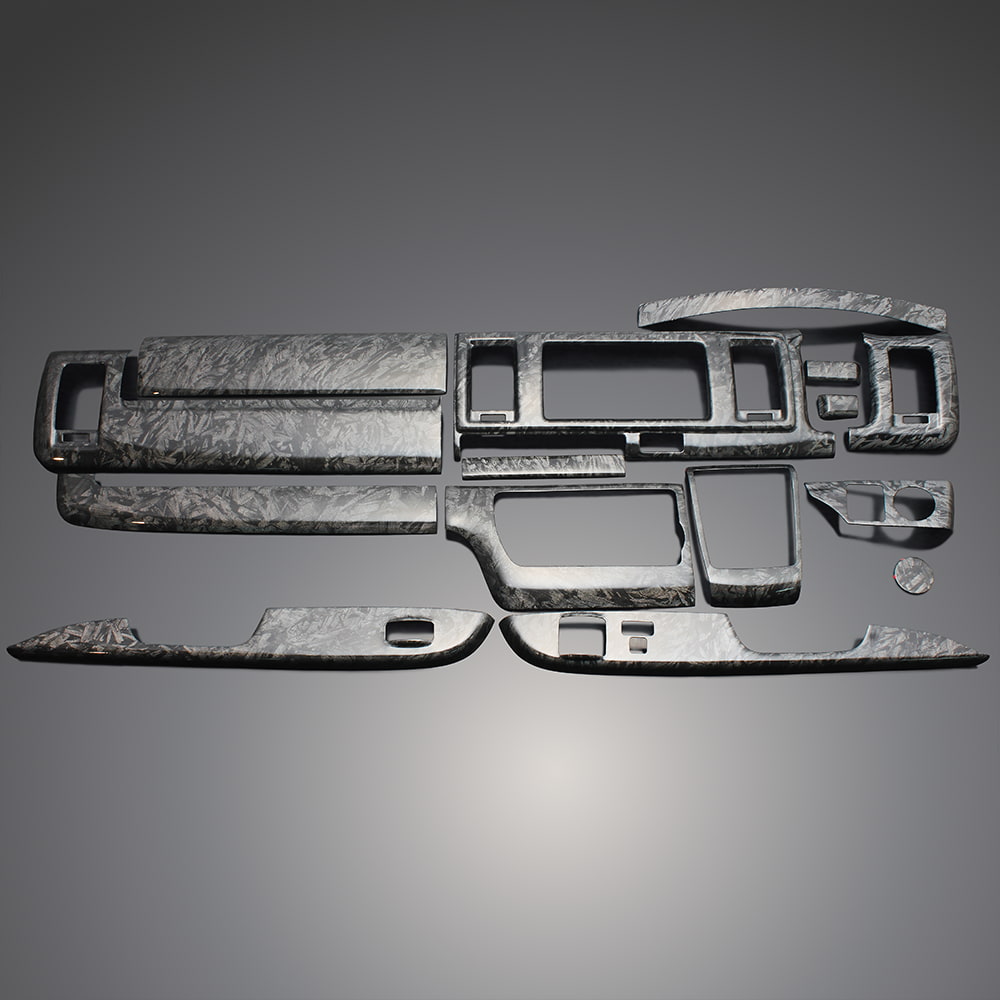 FEGGARI ハイエース / レジアスエース 200系(TRH2##/GDH2##/KDH2##) 4型以降 標準ボディ クラッシュカーボン 15P 3D立体 インテリアパネル 高品質 / PLCSC1 フェガーリ