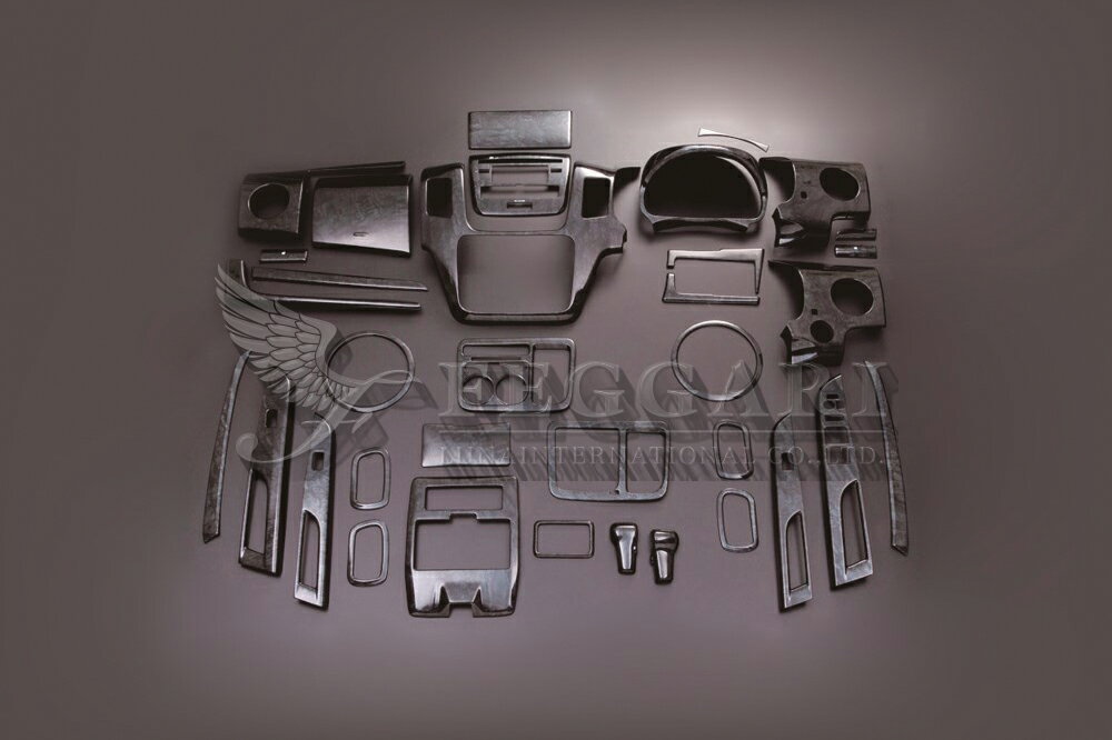 ワゴンR MH23系 黒木目 37ピース 3D立体 インテリアパネル 高品質 / フェガーリ FEGGARI ルナ インターナショナル LUNA