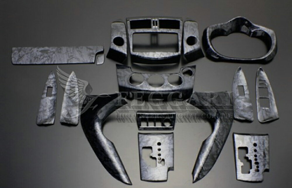 ヴァンガード 30系(ACA3#W/GSA3#W) 黒木目 16ピース 3D立体 インテリアパネル 高品質 / フェガーリ FEGGARI ルナ インターナショナル LUNA