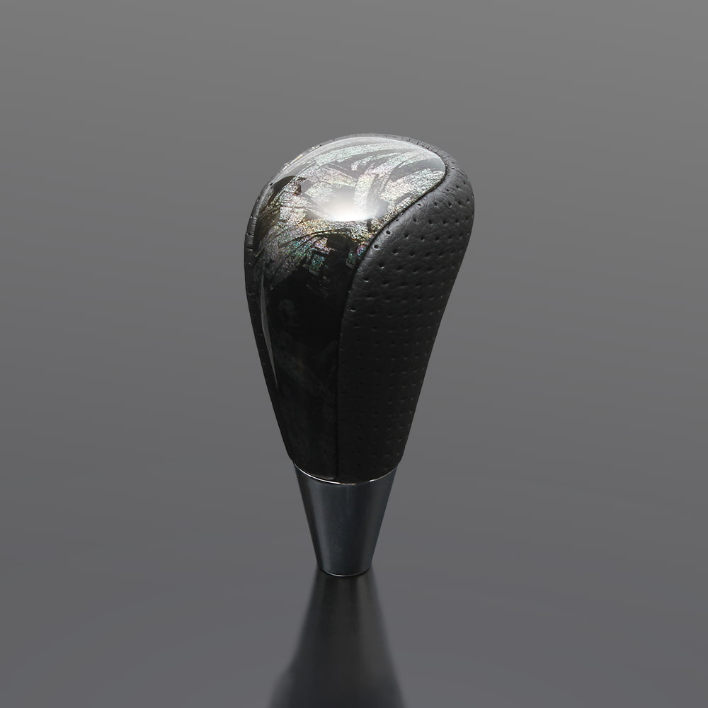 FEGGARI ノア/ヴォクシー/エスクァイア 80系(ZRR8#) クラッシュカーボン x ダークグレーレザー Cタイプ ロングシフトノブ / SFCSC01 フェガーリ