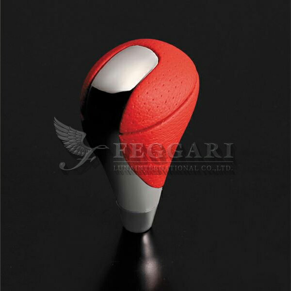 エスクァイア 80系 クローム×ロッソコルサレッドレザー レクサスルック シフトノブ 高品質 / フェガーリ FEGGARI ルナ インターナショナル LUNA