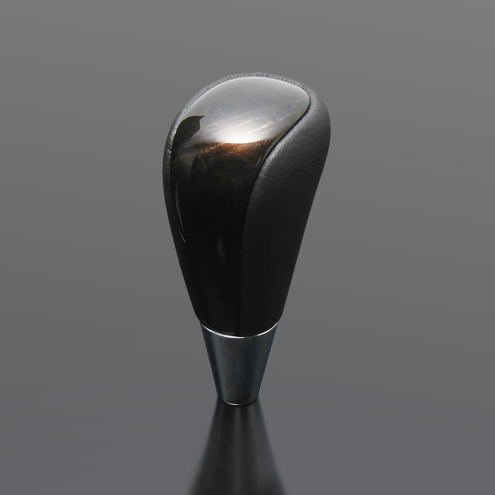 FEGGARI クラウン 180系(GRS18#) マホガニー黒木目 x ダークグレーレザー Cタイプ ロングシフトノブ / SLT268C フェガーリ