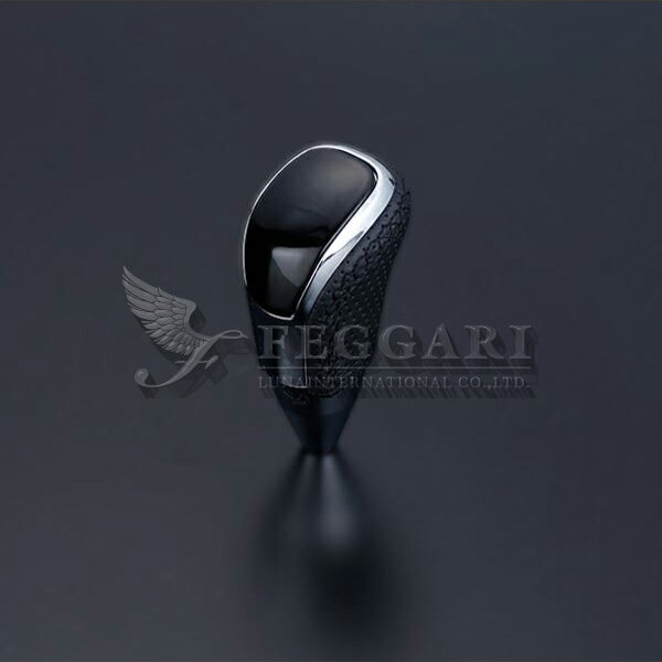 FEGGARI 汎用シフトノブ(STV152EBKL) 黒木目ゴールド x ブラックユーロステッチ Vタイプ ロング 適合サイズ:M8x1.25 ハイエース 1...