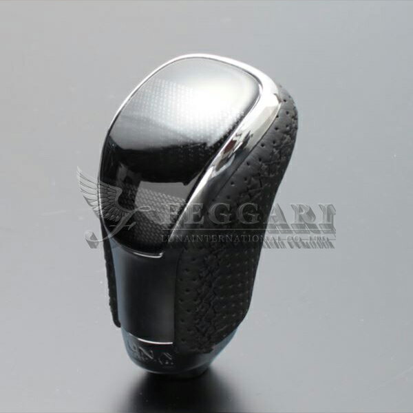 カローラルミオン 150系 幾何学模様 x ブラックユーロステッチ Vタイプ スタンダードシフトノブ 高品質 / フェガーリ FEGGARI