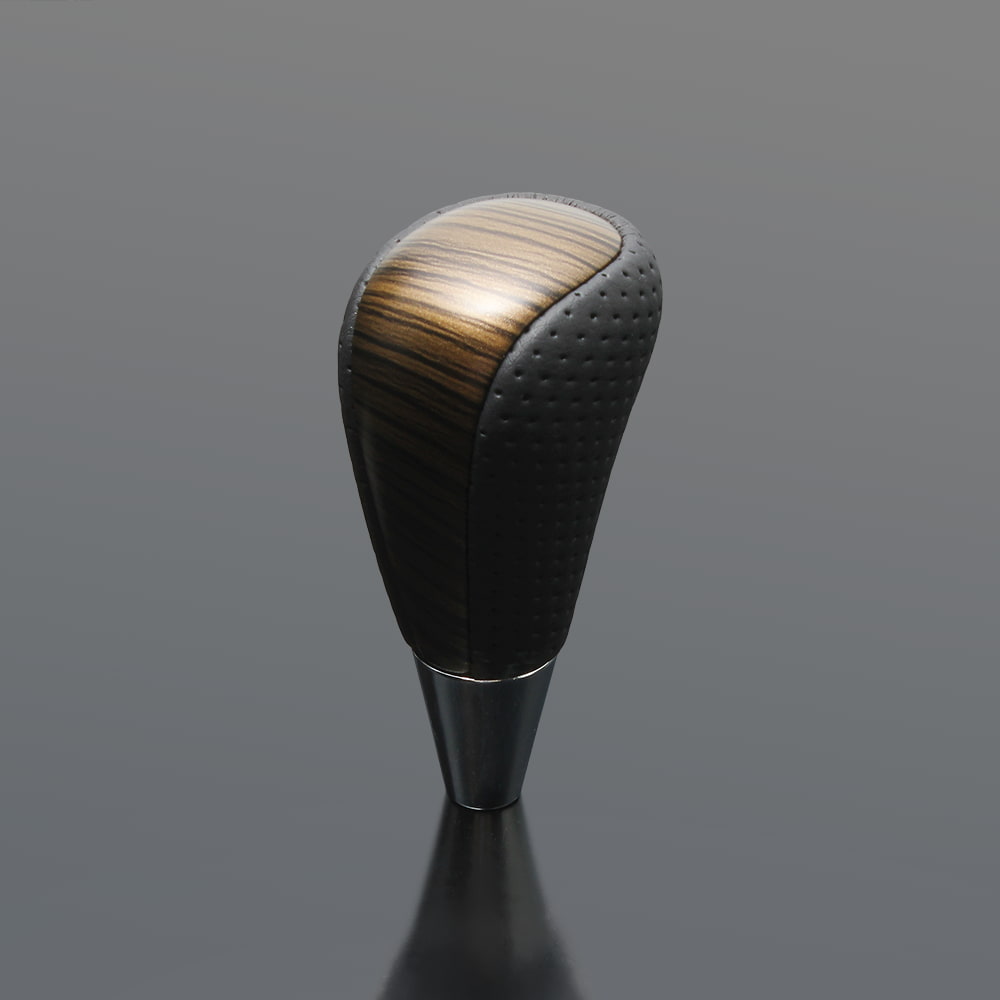 AT - FEGGARI ハイエース / レジアスエース 200系(TRH2##/GDH2##/KDH2##) オークウッド x ダークグレーレザー ヴィンテージ ウッド&レザーシフトノブ / VTSF05 フェガーリ ノア・ヴォクシー 60系(AZR6#) ハイラックスサーフ 210系(VZN21#/TRN21#/GRN215)