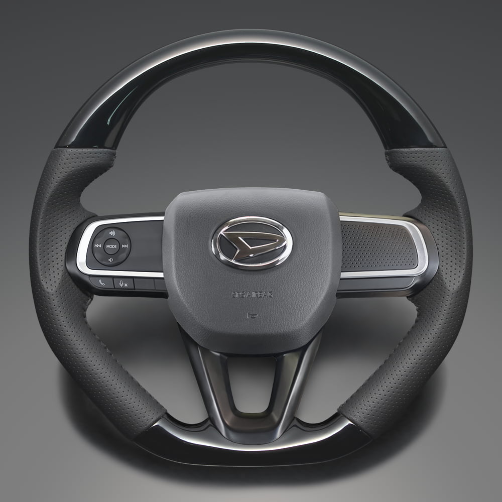 FEGGARI ムーヴキャンバス LA850S/LA860S ウッド＆レザーステアリング(純正交換) ピアノブラック x PVC(ダークグレー) x スポーティーDタイプ / LSHJ0 フェガーリ