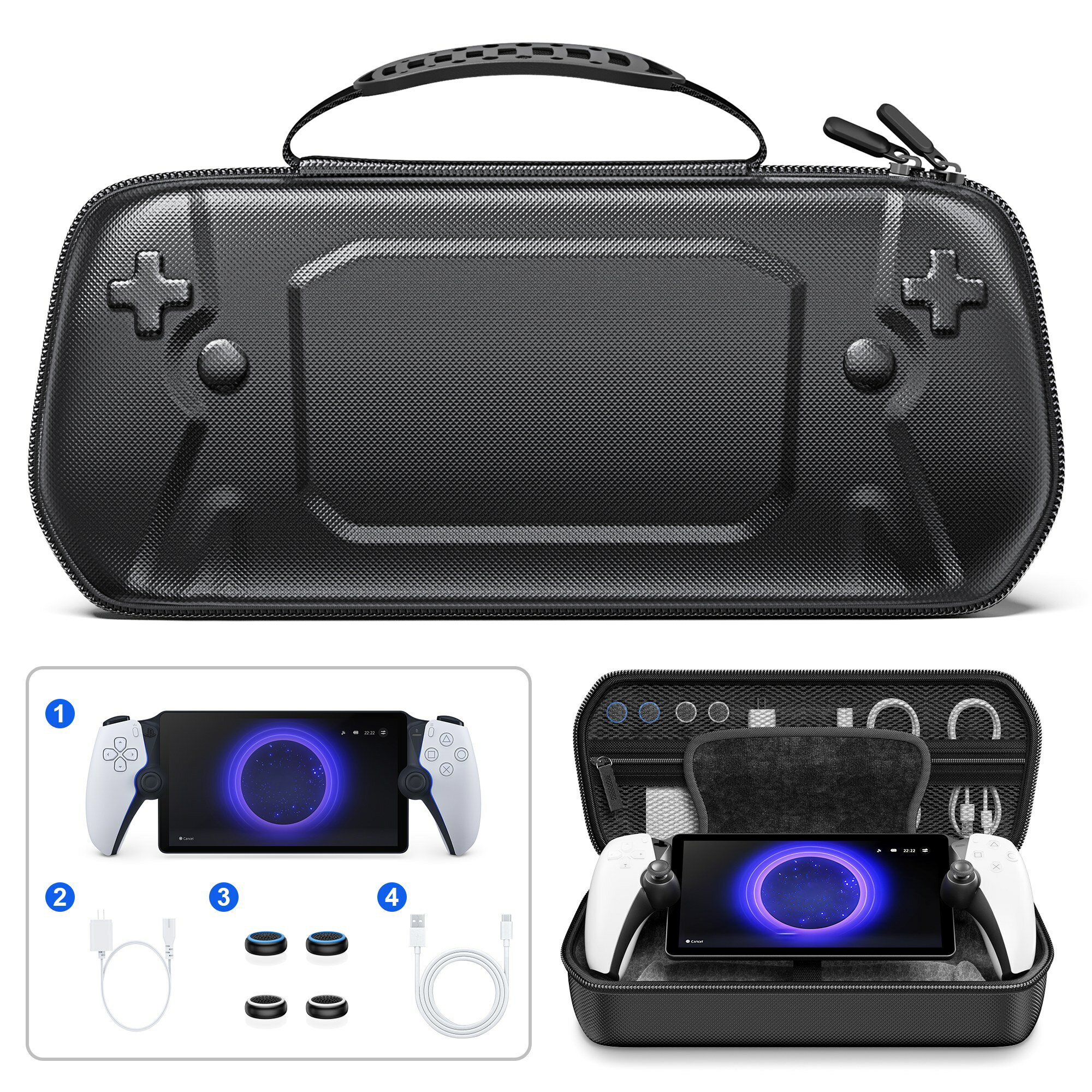 PS Portal専用収納ケース PS用アクセサリー Portal収納バッグ プレイステーションポータル保護ケース 大容量 全面保護 耐衝撃 傷つけ防止 防水防塵 持ち運びバッグ 便利 対応 PS5 Portal本体対応 BEBONCOOL 送料無料 一年保証