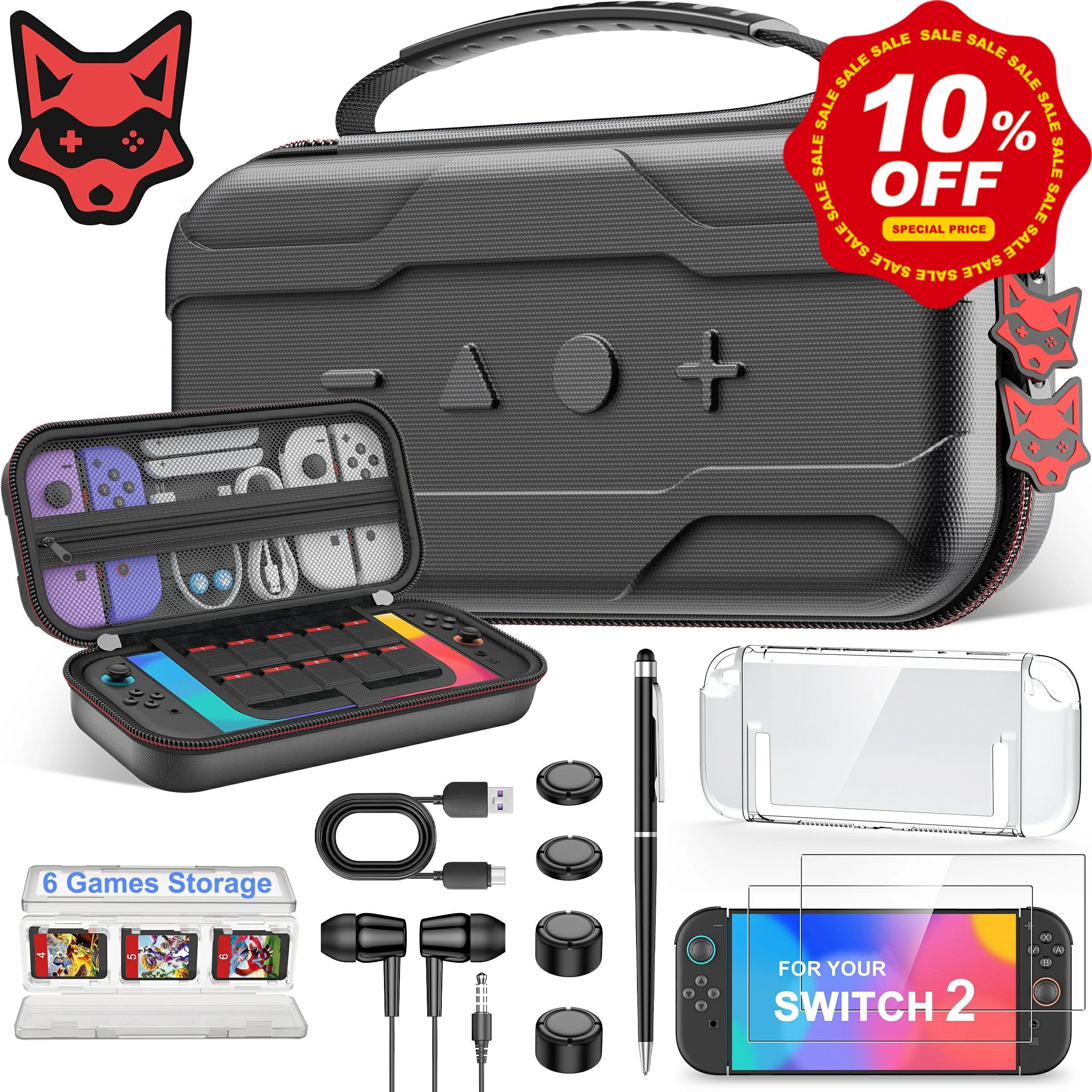  BEBONCOOL Nintendo Switch用 収納ケース アクセサリー 8 in 1セット アクセサリバンドル 収納ケース 有機ELケース Switch2ケース バッグ ニンテンドー 有機ELカバー BEBONCOOL 軽量 耐衝撃 EVAポーチ ゲームカード Switch/有機EL/Switch2対応