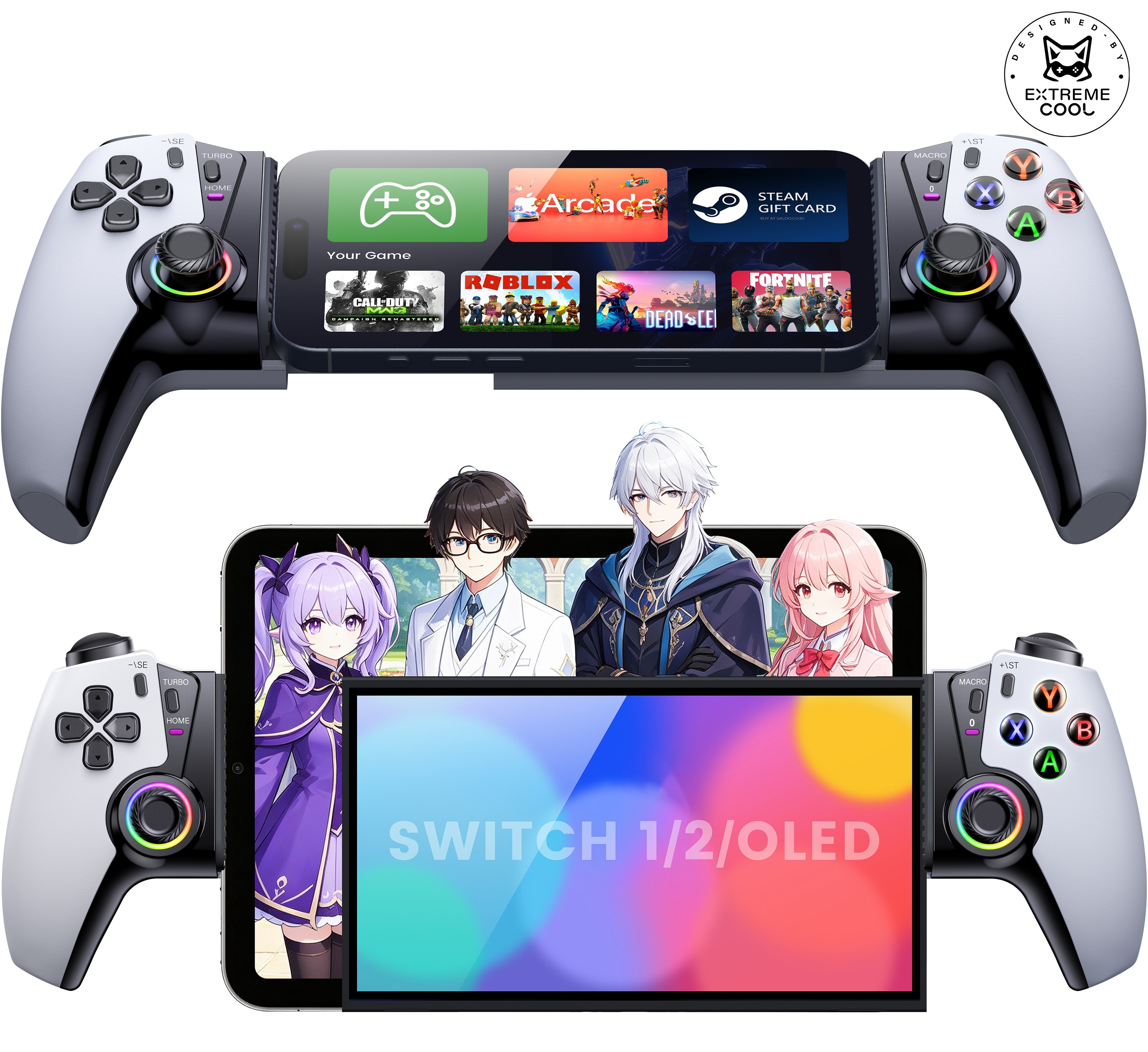 【期間限定5999】スマホ コントローラー switch2/iOS/Android両用ゲーム コントローラー モバイルゲーミングコントローラー 無線接続 3段階連射 RGB BEBONCOOL Switch2/Switch/Xbox Cloud/GeForce Now/Stadia/Apple Arcade/MFiゲームなど対応 一年保証