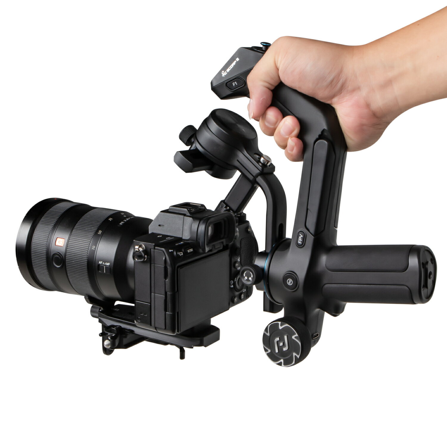FeiyuTech SCORP 2 カメラ用 スタビライザー 一眼レフ ジンバル カメラ 3軸手ブレ補正 AIトラッキング アウトドア撮影 ローアングル撮影 運動会 撮影 三脚付き リモコン付き ズームノブ搭載 自動軸ロック機能 縦向き撮影 Sony A7S III / Canon EOS R5 / Nikon Z6 II 等対応