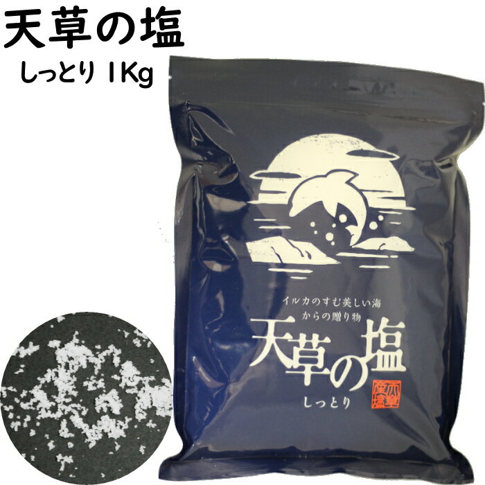 天草の塩 しっとり 1Kg|メール便【送料無料】ポスト投函九電産業 平釜製法 淡い甘味 深い苦み 微かな酸味 水に溶けやすいしっとりタイプのサムネイル