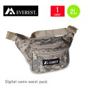 DC044KD デジタルカモウェストパック 男女兼用 アウトドア スポーツ フェス ジム Digital camo waist pack/1色