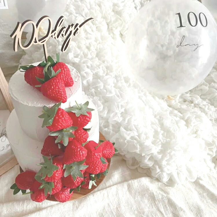 木製ケーキトッパー100daysお食い初め100日記念日