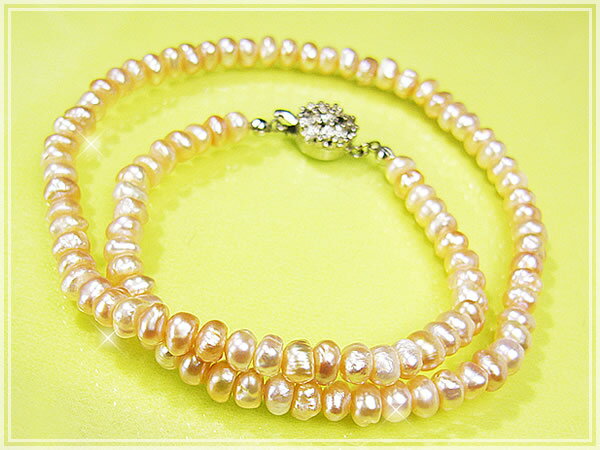 「39ショップ」ピンクパール真珠ネックレス(淡水パール)