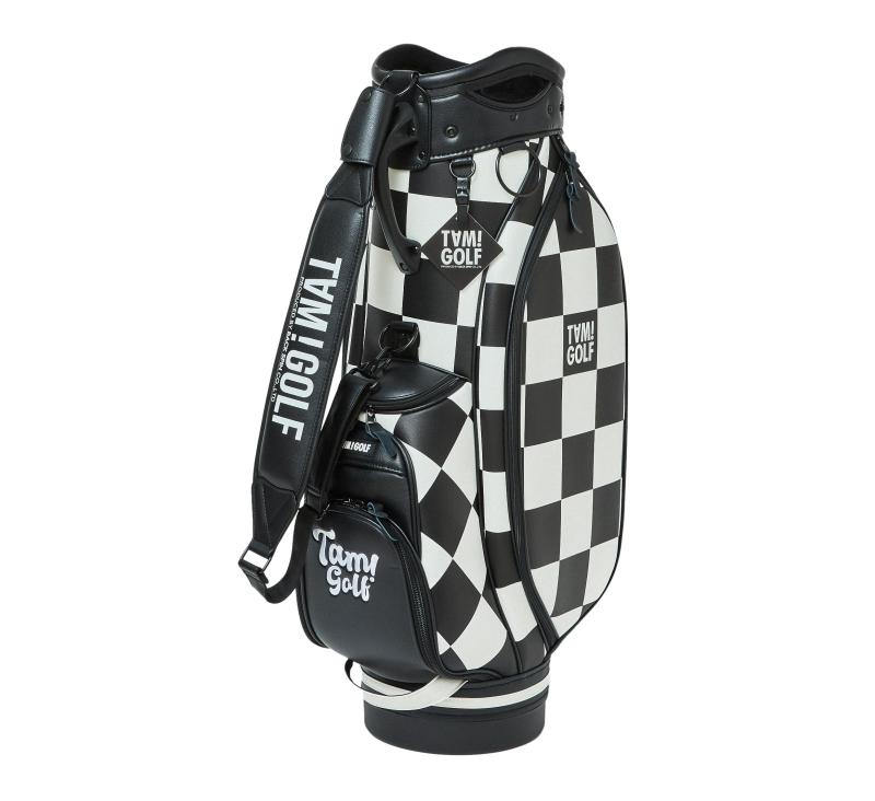 TAMGOLF チェック柄キャディバッグ カートタイプ 9インチ