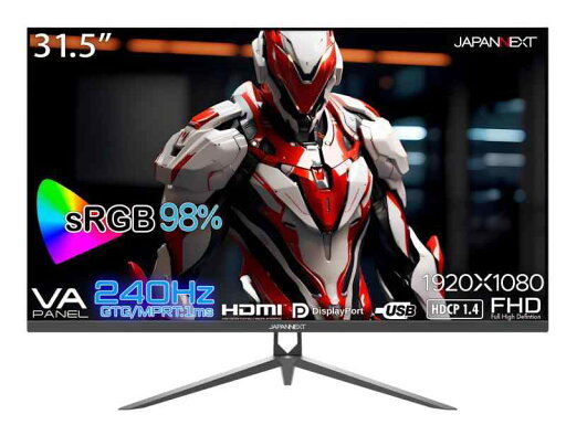 JAPANNEXT 31.5インチ ゲーミングモニター 240Hz 1ms フルHD 1920x1080解像度 VA パネル ディスプレイ (HDMI/DisplayPort/VESA対応/ブルーライトカット / 視野角178°) JN-V315G240 JAPANNEXT 31.5インチ ゲーミングモニター 240Hz 1ms フルHD 1920x1080解像度 VA パネル ディスプレイ (HDMI/DisplayPort/VESA対応/ブルーライトカット / 視野角178°) JN-V315G240