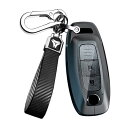 ontto nissan専用 スマート キーケース キーホルダー キーカバー アルミ合金 TPU素材 ニッサンとの互換性がある アリア B6 B9 サクラ エクストレイル セレナ c28 2022などに適用 アクセサリー ABSカ