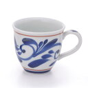 砥部焼 千山(Tobeyaki senzan) マグカップ カップ コップ 食器 砥部焼 丸型マグカップ(赤線唐草・1個) 白(3)