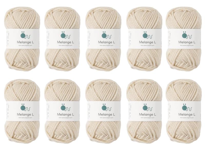 原ウール knitworm 毛糸 10玉セット Melange L メランジ極太 極太 30g(45m) ウール60％ アクリル40％