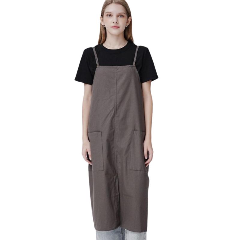 [NASSIA] エプロン カフェエ ワークエプロン 撥水 着脱簡単 レディース 無地 オシャレ シワになりにくい
