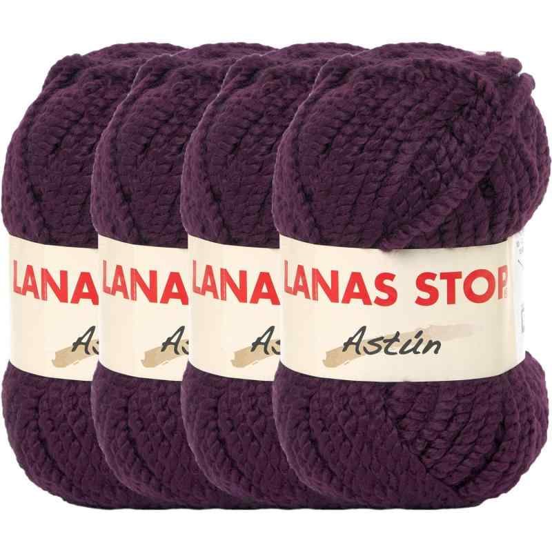 Astun ふわふわウール45% アクリル55% 手編み毛糸 毛混並太 80g 約63m (4玉セット)