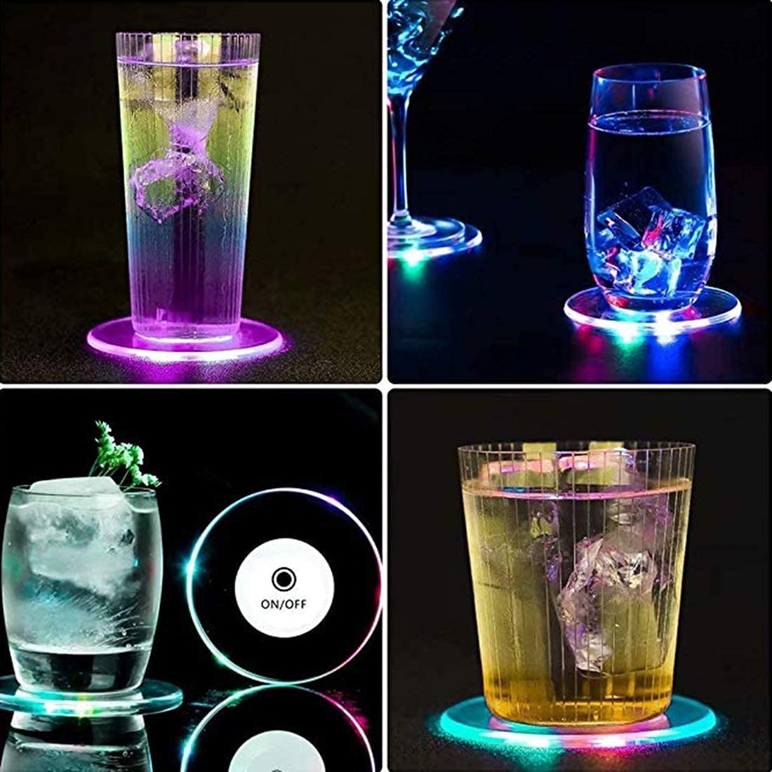 LEDコースター5パック LED ライト コースター ライトアップ コースター LED カクテ...