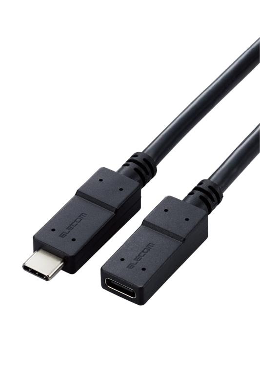 エレコム usb c ケーブル 延長 Type C & Type C 5Gbps 充電器延長 USB Power Delivery対応 ブラック 0.5m USB3-ECC05BK