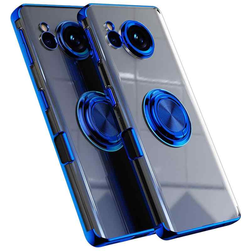 乐天商城 - AQUOS Sense 用 ケース 透明TPU耐衝撃 メッキ加工 リング ストラップホール付き スタンド機能 車載ホルダー対応 滑り止め 落下防止 アクオス センス ケース