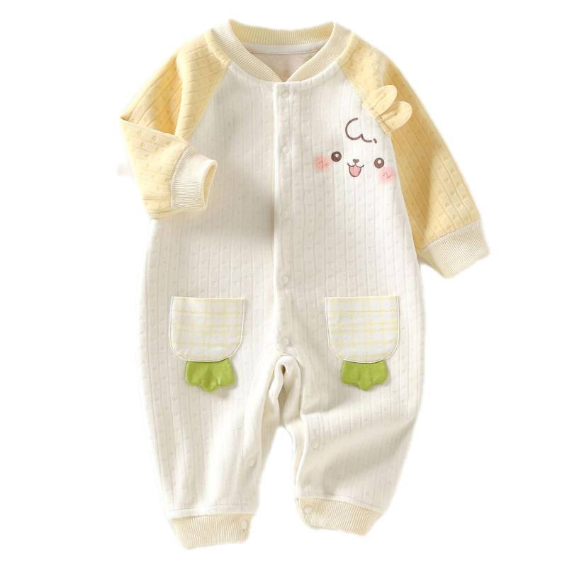 [GORBAST] ベビー服 女の子 ロンパース 新生児 服 冬 秋 カバーオール 長袖 肌着 出産祝い 前開き 赤ちゃん