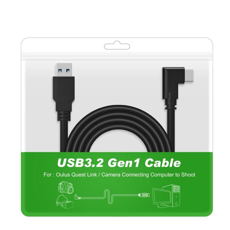 RIAOURリンクケーブル, Quest2/Quest Pro/Pico 4 アクセサリとPC/Steam VRに対応, 高速PCデータ転送, USB 3.0 to USB Cケーブル, VR ヘッドホンやゲームPC対応