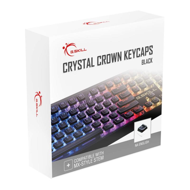 G.SKILL クリスタルクラウンキーキャップ - メカニカルキーボード用透明レイヤー付きキーキャップセット、フル104キー、標準ANSI 104英語(US)レイアウト
