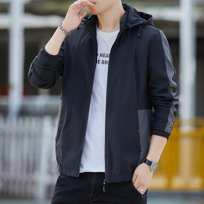 Jacket - ジャケット メンズ カジュアル 春秋 トレンド 上着 韓国風 青少年 ファッション トップス 軽量 伸縮性 吸湿速乾 日常使い アウトドア ビッグシルエット