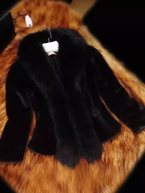 レディース 秋冬 フェイクファー コート ショート丈 ミンク風 ラビットファー フォックスファー 襟 ス..