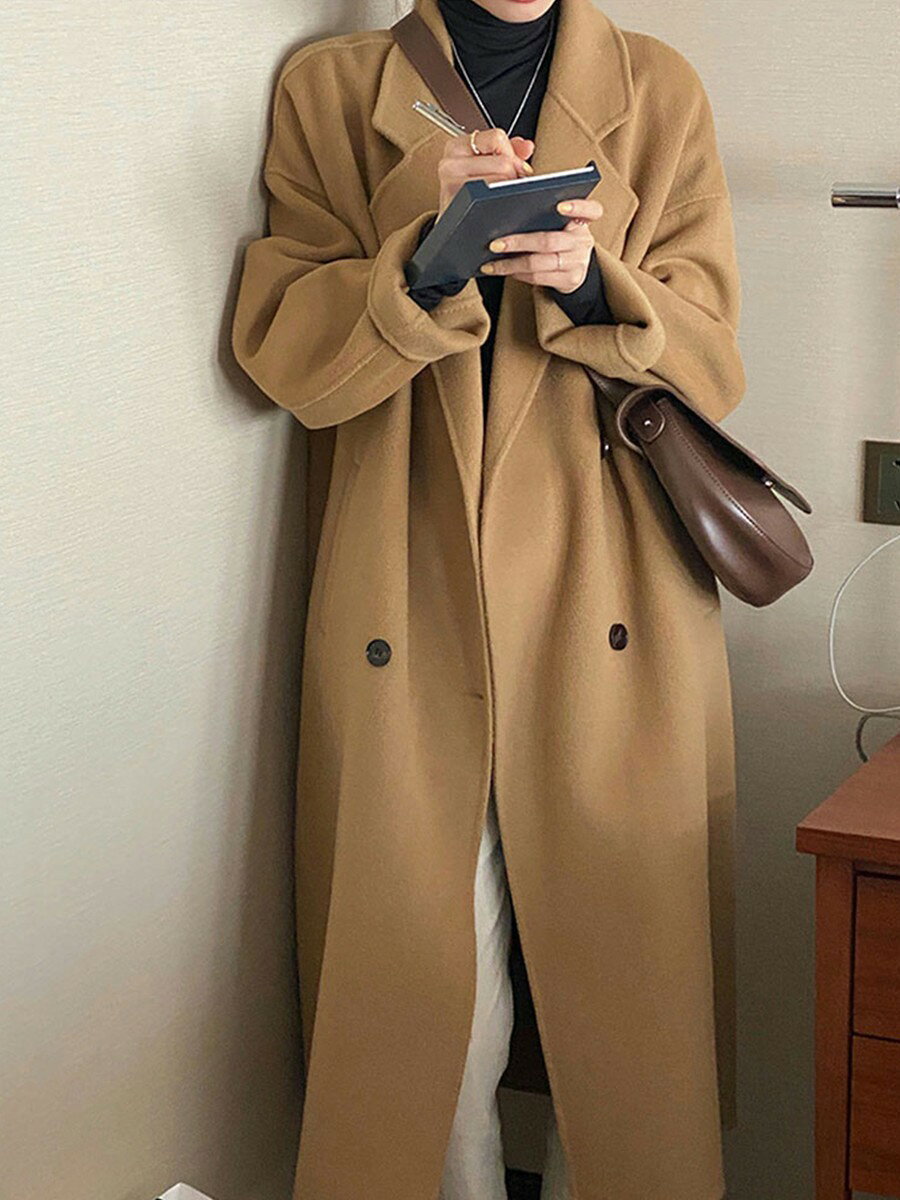 コート レディース アウター 防寒着 秋冬 暖かい グレー ミドル丈 ダブルフェイス ...
