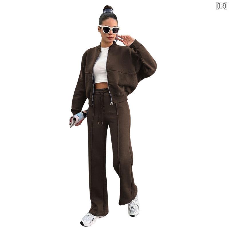 セットアップ レディース 秋冬 カーディガン ストレートパンツ 上下セット 長袖 ト...