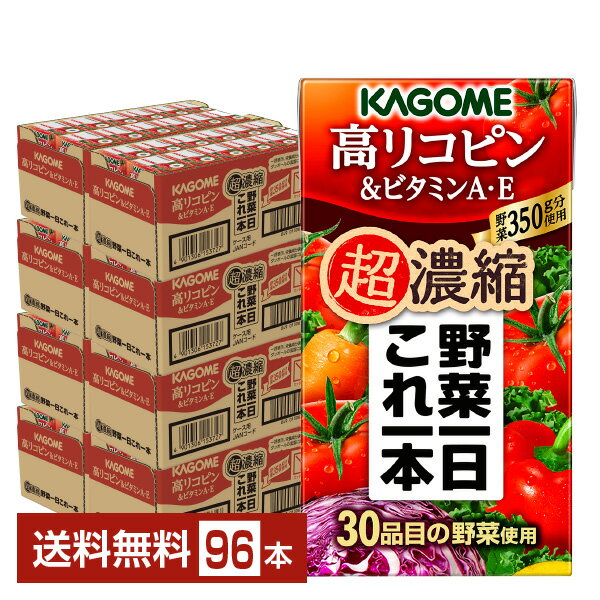 カゴメ 野菜一日これ一本 超濃縮 高リコピン＆ビタミンA・E 125ml 紙パック 24本×4ケース（96本）【送料無料（一部地域除く）】 野菜ジ..