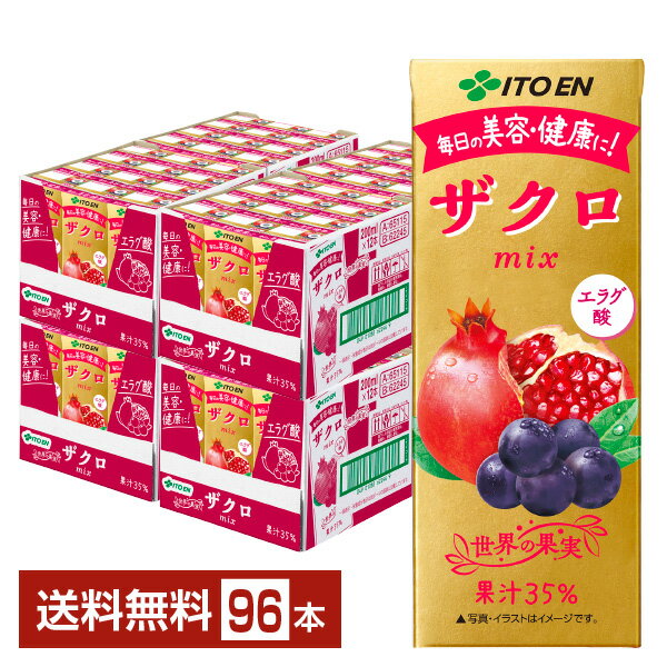 Set - 伊藤園 世界の果実 ザクロmix ミックス 200ml 紙パック 24本×4ケース（96本）【送料無料（一部地域除く）】