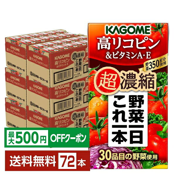 Mountain Grape - 【先着順 最大500円OFFクーポン取得可】カゴメ 野菜一日これ一本 超濃縮 高リコピン＆ビタミンA・E 125ml 紙パック 24本×3ケース（72本）【送料無料（一部地域除く）】 野菜ジュース