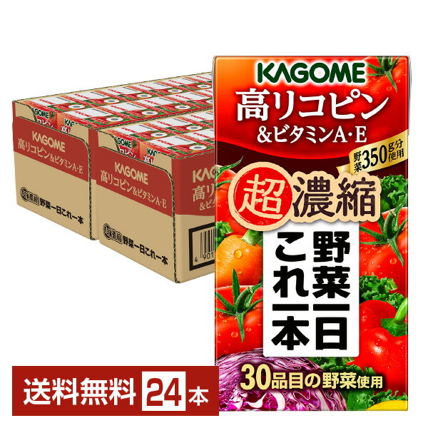 カゴメ 野菜一日これ一本 超濃縮 高リコピン＆ビタミンA・E 125ml 紙パック 24本 1ケース【送料無料（一部地域除く）】 野菜ジュース