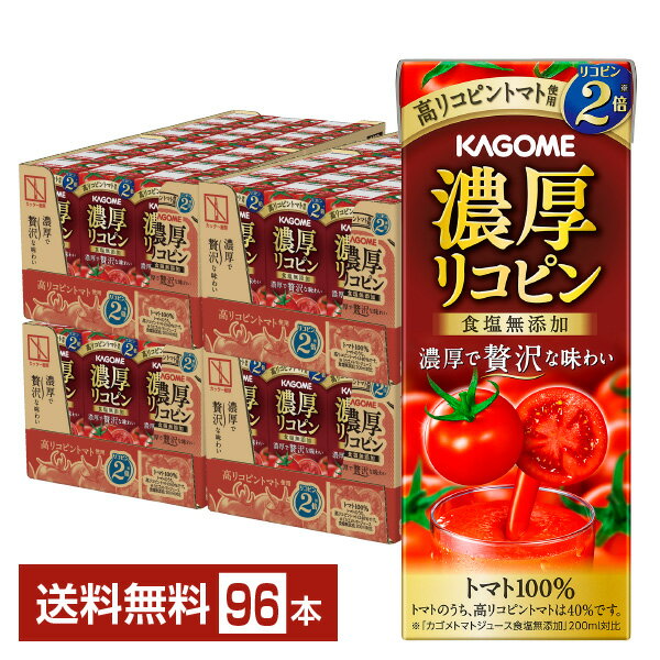 カゴメ 濃厚リコピン 195ml 紙パック 24本×4ケース（96本） 野菜ジュース