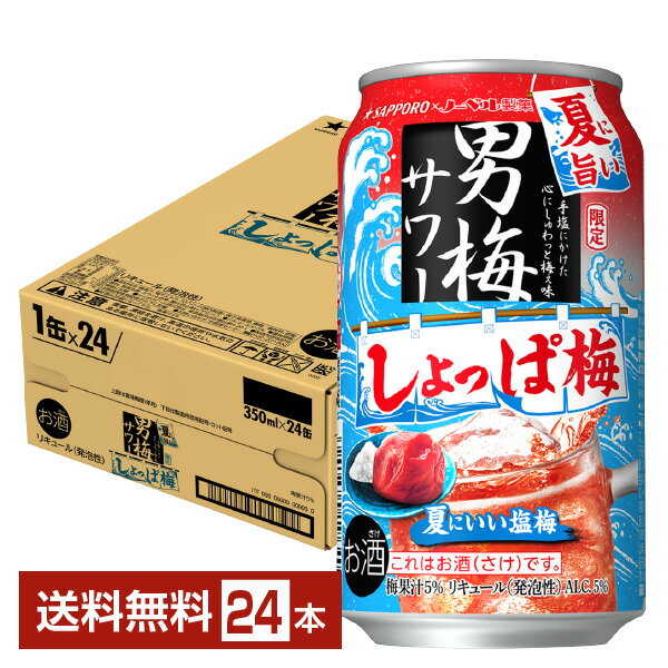 数量限定 サッポロ 男梅サワー 通のしょっぱ梅 350ml 缶 24本 1ケース【送料無料（一部地域除く）】 チューハイ サッポロビール