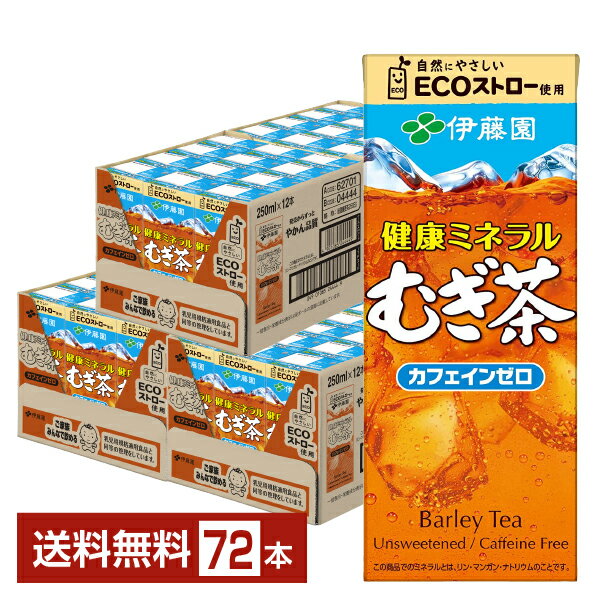 伊藤園 健康ミネラルむぎ茶 250ml 紙パック 24本×3ケース（72本） 【送料無料（一部地域除く）】 麦茶