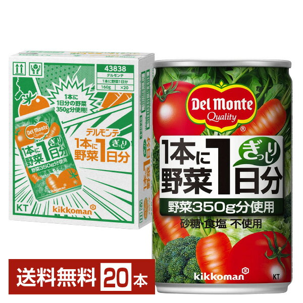 デルモンテ 1本に野菜1日分 160g 缶 20本 1ケース 野菜ジュース