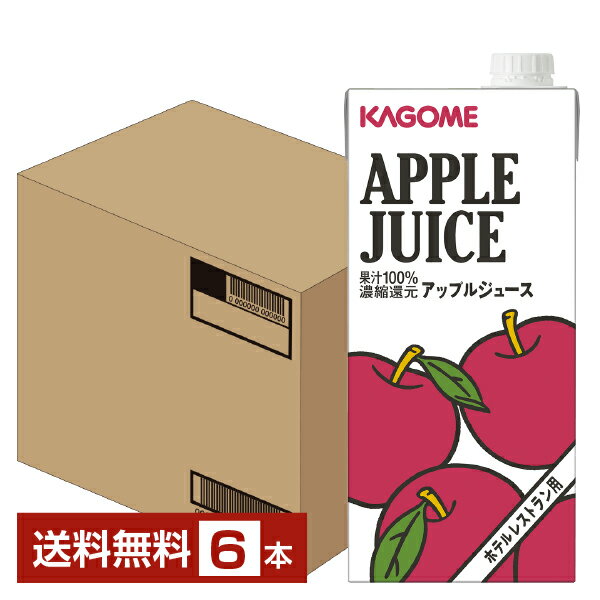 ポイント10倍 カゴメ ホテルレストラン用 アップルジュース 1L 紙パック 1000ml 6本 1ケース 【送料無料（一部地域除く）】