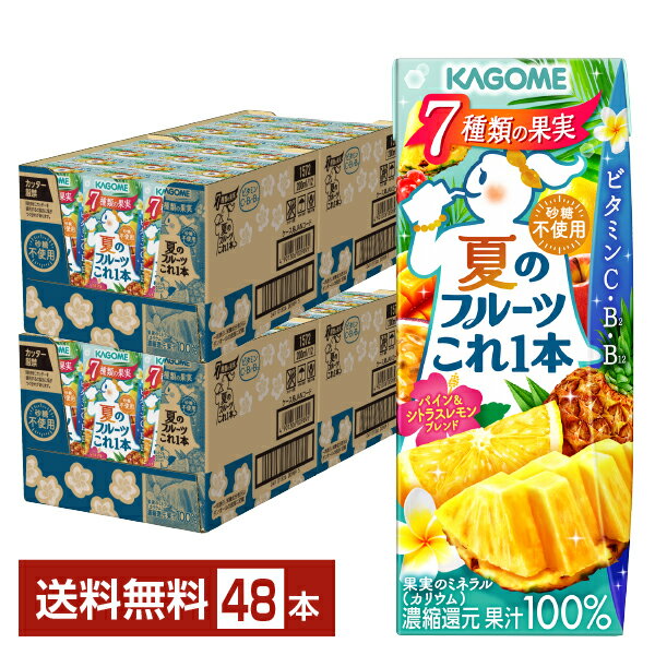 季節限定 カゴメ 夏のフルーツこれ1本 パイン＆シトラスレモンブレンド 200ml 紙パック 24本×2ケース（48本）