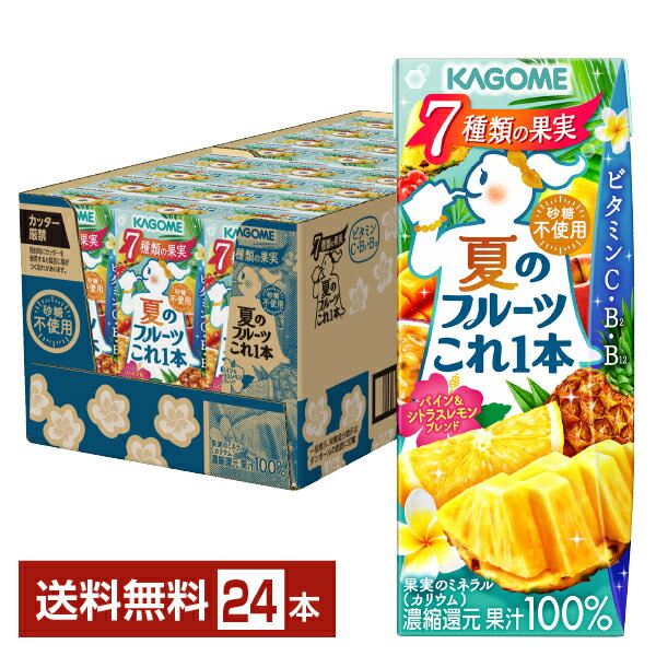 季節限定 カゴメ 夏のフルーツこれ1本 パイン＆シトラスレモンブレンド 200ml 紙パック 24本 1ケース