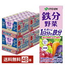 栄養機能食品 伊藤園 鉄分野菜 200ml 紙パック 24本×2ケース(48本)【送料無料(一部地域除く)】 1日分の鉄分