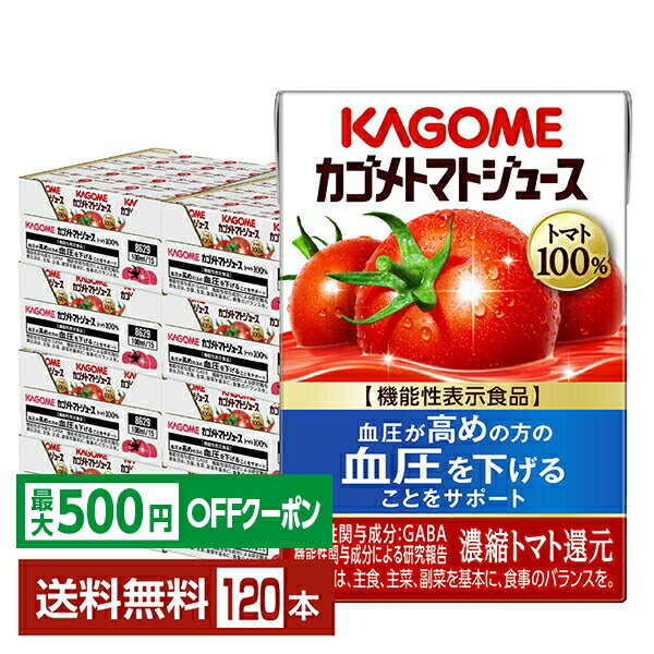 【先着順 最大500円OFFクーポン取得可】カゴメ トマトジュース 食塩無添加 機能性表示食品 100ml 紙パック 30本×2ケース（120本）【送料無料（一部地域除く）】